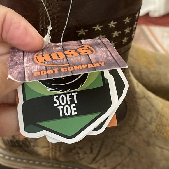 NWB Hoss Rushmore Soft Toe Boot Brown Leather Cowboy Western Stars Men Sz 5.5 M‎ - Picture 13 of 16